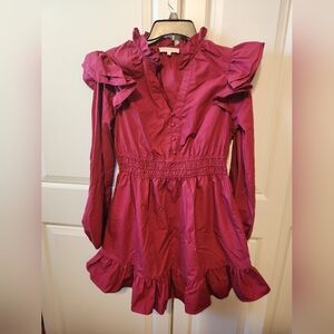 Ces Femme Magenta Ruffle Dress